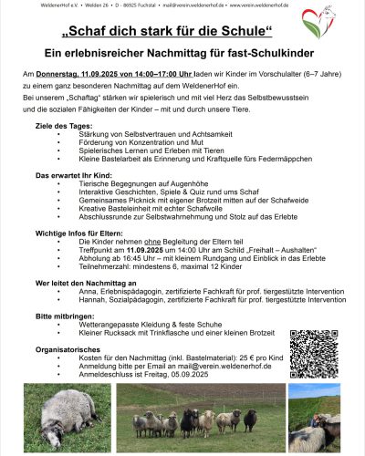 Schaftag für fast-Schulkinder